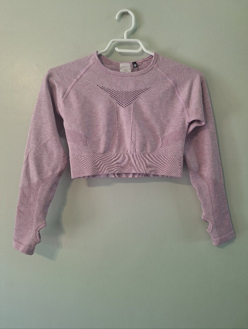 AYBL Seamless Lilac Crop Long-Sleeve Top - Athletic Fit - M